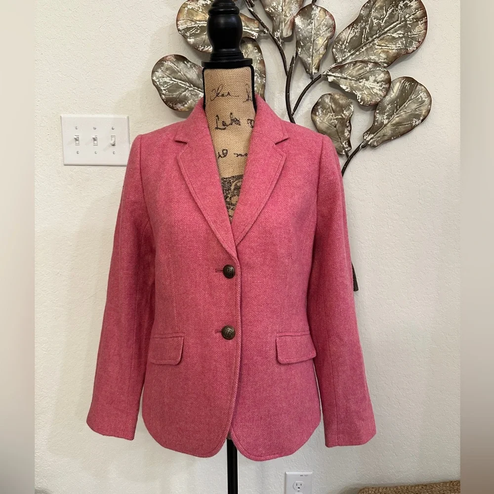 Talbots Pink Wool Blend Blazer Jacket NWT - Picture 4 of 11